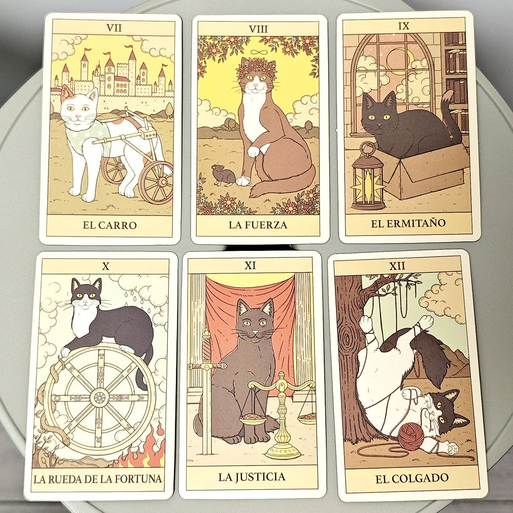Cats Rule The Earth Tarot 78-Card Deck 10.3*6cm for The Feline-Obsessed Spanish Edition